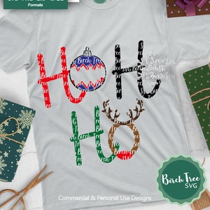 Christmas Svg, Ho Ho Ho Svg, Christmas Shirt Svg, Bauble Svg, Rudolph Svg, Snowflake Svg, HoHoHo Printable Santa Svg for Cricut Dxf Png Jpeg