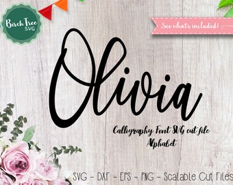 Alphabet SVG Fonts Cutfile Modern Calligraphy SVG, Handwritten Script Cricut font Svg, Silhouette Cameo, Digital files, Svg Dxf EPS Png Jpeg