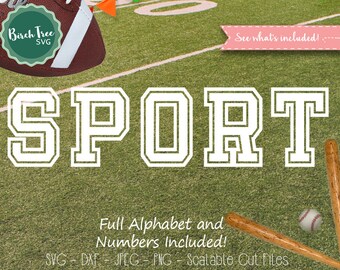 Sport Font SVG Cutfile Alphabet, Jersey Letters and Numbers SVG, Varsity Font Svg, Cricut font Svg, Silhouette Cameo, Svg Dxf EPS Png Jpeg