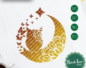 Download Free Owl Moon Mandala Etsy PSD Mockup Template