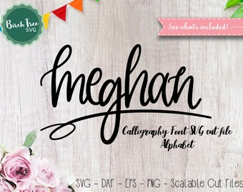 Alphabet SVG Fonts Cutfile, Modern Calligraphy SVG, Handwritten Script Cricut font Svg, Silhouette Cameo Digital files, Svg, Dxf, EPS, Png