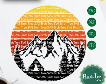 Camping Sunset SVG, Camping SVG, Mountains Svg, Ombre Svg Forest SVG cutting file, Svg for Cricut Silhouette, Iron on, png dxf jpeg svg