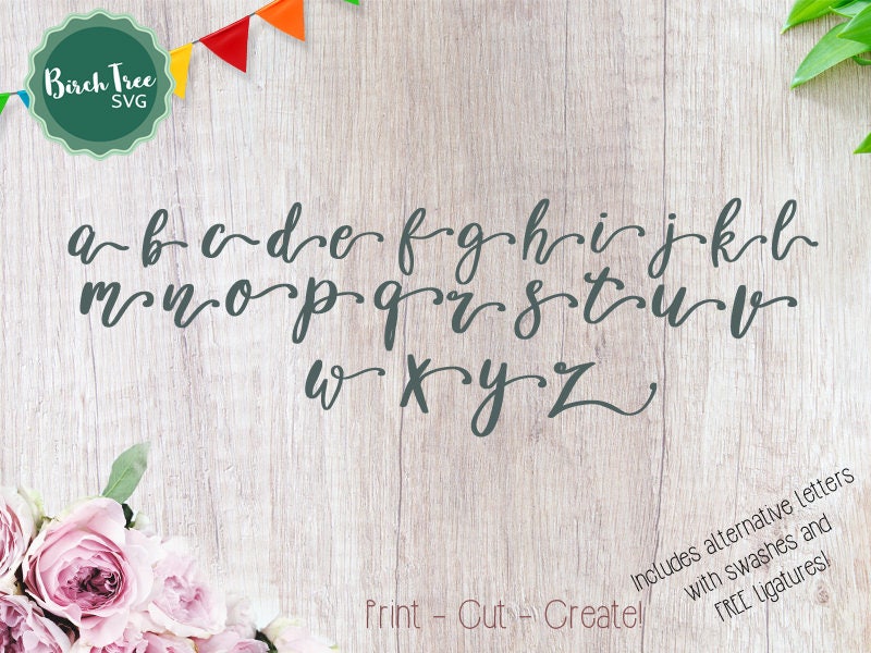 Script Lettering Svg Alphabet SVG Font Cutfile, Modern Calligraphy SVG, Handwritten Script ...
