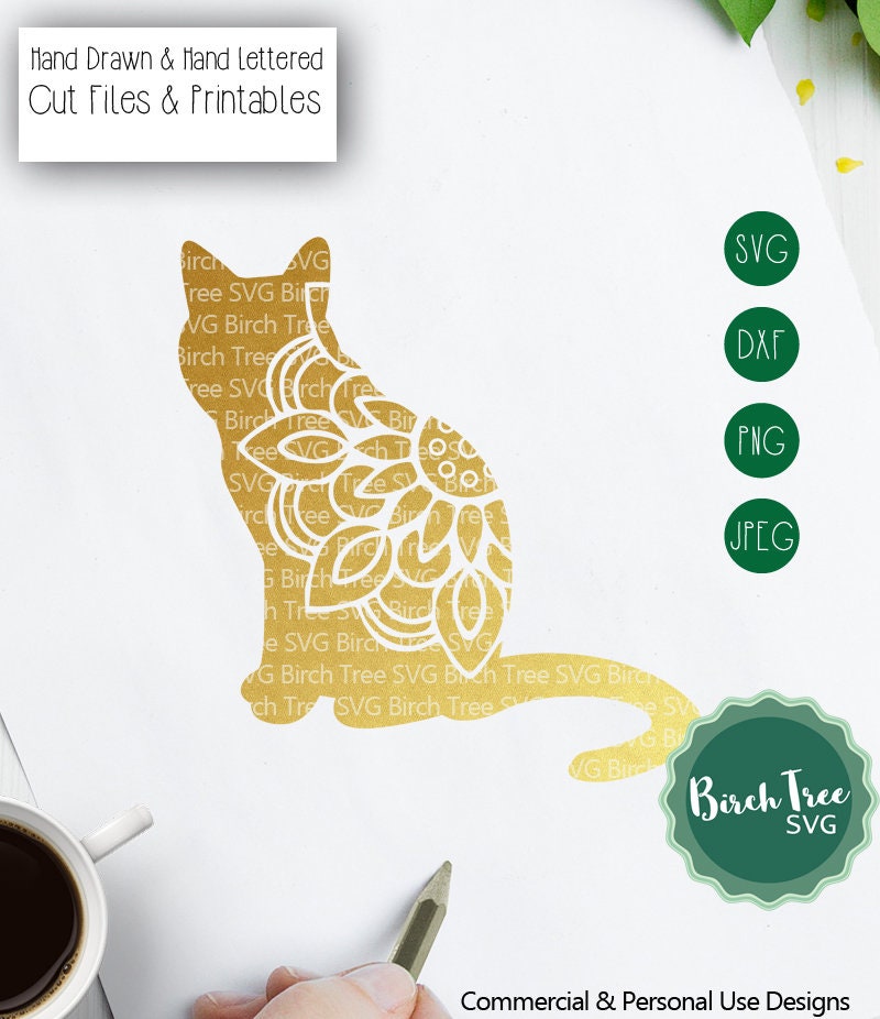 Download Cat Mandala Svg Cut File Cat Svg Floral Zentangle Svg Cat Etsy