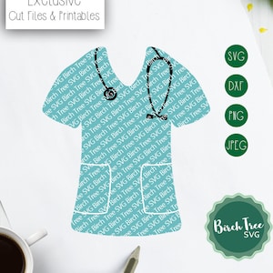Nurse Scrubs Svg, Scrub Life Svg, Nurse Svg, Doctor Svg, Surgeon Svg, Medic Svg, Stethoscope Svg for Cricut Silhouette png dxf jpeg svg
