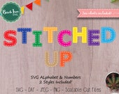 Stitched Alphabet SVG Fonts Cutfile, Stitch Cricut Font SVG, Cuttable Alphabet, Embroidery Style Svg Font Digital files Svg Dxf EPS Png Jpeg