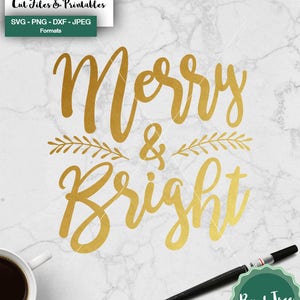 Christmas Svg, Merry and Bright SVG, Cutting file, Layered SVG, Christmas Svg, Christmas Clipart, For Cricut Silhouette, Svg, Dxf, Png, Jpeg