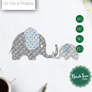 Mother and Baby Elephant SVG, Baby Nursery Svg, Svg files for Cricut, Elephant Clipart, Mothers Day Svg, Mum and Baby Svg, Elephant Calf Svg