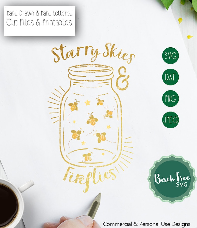 Download Starry Skies and Fireflies Svg Camping Svg Summer Nights | Etsy