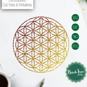 Flower of Life SVG Cut File, Sacred Geometry Svg, Geometric Svg, Mandala Svg, Circle of Life Svg, Svg for Cricut Silhouette Png Dxf Jpeg Svg