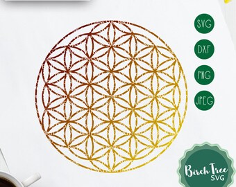 Flor de vida SVG Archivo de corte, Geometría sagrada Svg, Svg Geométrico, Mandala Svg, Círculo de la vida Svg, Svg para Cricut Silhouette Png Dxf Jpeg Svg