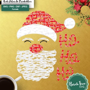 Santa Gesicht Ho Ho Ho Svg, beunruhigt Weihnachten Svg, Grunge Weihnachten Svg, Weihnachtsmann Svg, Santa Ho Ho Ho Svg Datei für Cricut Dxf Png Jpeg