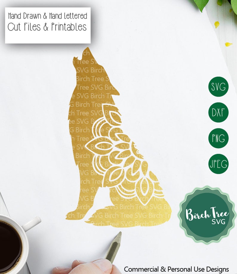 Download Wolf Mandala SVG Cut File Wolf SVG Howling Wolf Clipart Svg | Etsy