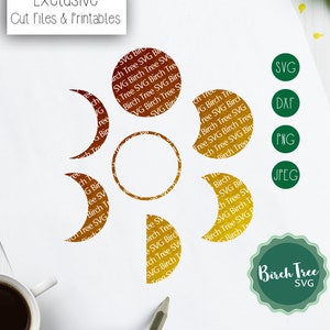 Mond Phasen SVG geschnitten Datei, Mond Svg Halbmond SVG, Mond Clipart Sonnenfinsternis Svg, Lunar Svg Silhouette Svg für Cricut Silhouette Png Dxf Svg