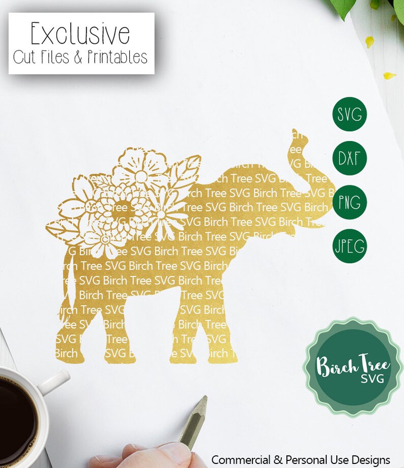 Download Floral Elephant Svg Elephant Svg Cut File Boho SVG Flowers | Etsy
