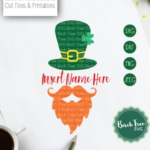 Leprechaun Beard Monogram SVG Cut File, Leprechaun Svg St Patricks Day Shirt SVG Cutting Svg Cricut Silhouette Kids Shirt png dxf jpeg svg