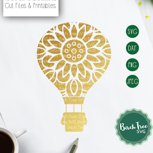 Hot Air Balloon Mandala Svg, Hot Air Balloon Svg Cut File, Mandala SVG, Hot Air Balloon Decal Svg for Cricut Silhouette png dxf jpeg svg