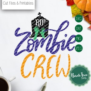 Zombie Crew Svg, Kids Halloween Svg, Gravestone Svg, Halloween Svg Cut File, Childrens Halloween Svg, Trick or Treat Cricut Svg Cut Files