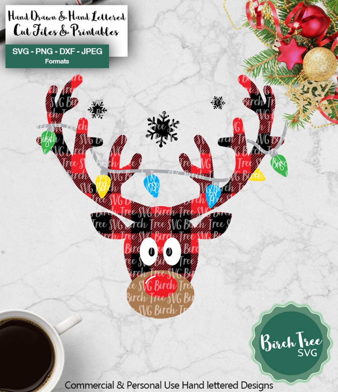 Party Rudolph Svg Buffalo Plaid Rudolph SVG Christmas SVG Reindeer Svg Red - Etsy