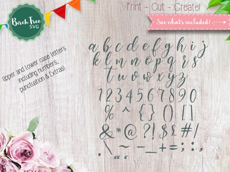 Alphabet SVG Font Cutfile, Modern Calligraphy SVG