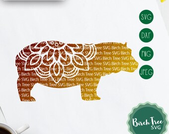 Hippopotamus Mandala Svg, Hippopotamus Svg Archivo de Corte, Hippo Mandala SVG, Hippo Svg, Mandala Svg Svg para Cricut Silhouette png dxf jpeg svg