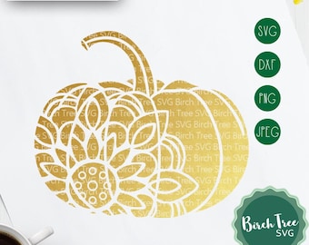 Pumpkin Mandala SVG Cut File, Pumpkin SVG, Pumpkin Clipart, Pumpkin Zentangle, Pumpkin Stencil Svg for Cricut Silhouette png dxf jpeg svg