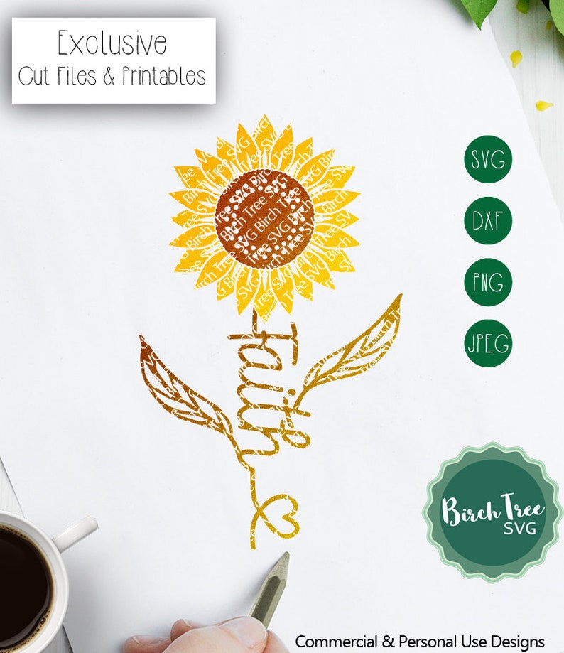 Faith Sunflower SVG Cut File Sunflower Svg Svg Mandala - Etsy