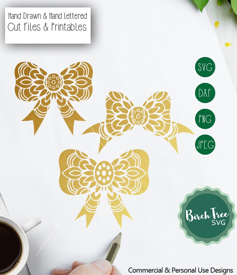 Download Mandala Bow SVG Cut File Bow SVG Bundle Bow Clipart Bow Tie | Etsy