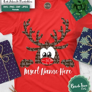 Gluur Rudolph Svg, Rode Neus Rendier Svg Rudolph Monogram Svg Kerstmis Svg Kids Kerst Shirt Svg voor Cricut Dxf Png Jpeg