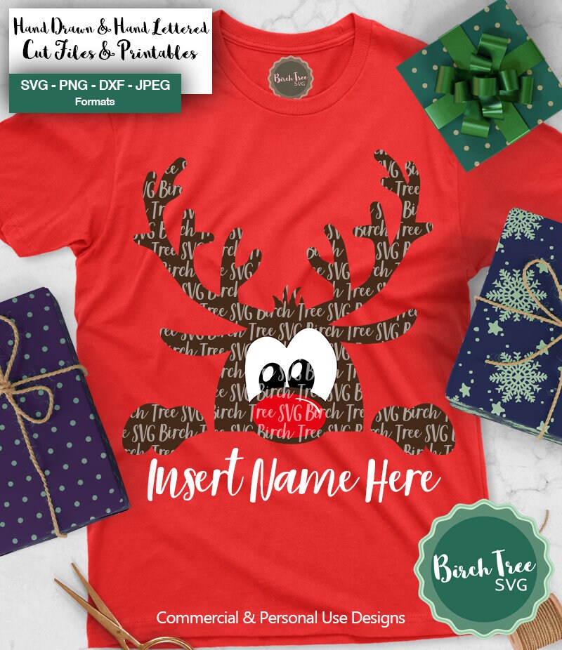 Distressed Rudolph Svg Peeping Rudolph Svg, Red Nose Reindeer Svg Rudolph Monogram Svg ...
