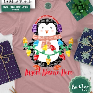 Navidad Penguin Svg, Navidad SVG, Penguin Svg, Niños Camisa de Navidad Diseño Svg, Navidad Monograma Svg, Camisa de Navidad Svg Png Dxf Jpeg