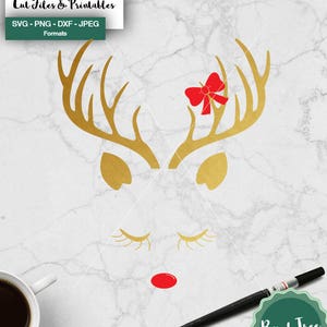 Reindeer face svg, Reindeer svg, Christmas svg, svg christmas files, Christmas cut file, cricut, Christmas clipart, Svg, Dxf, Png, Jpeg