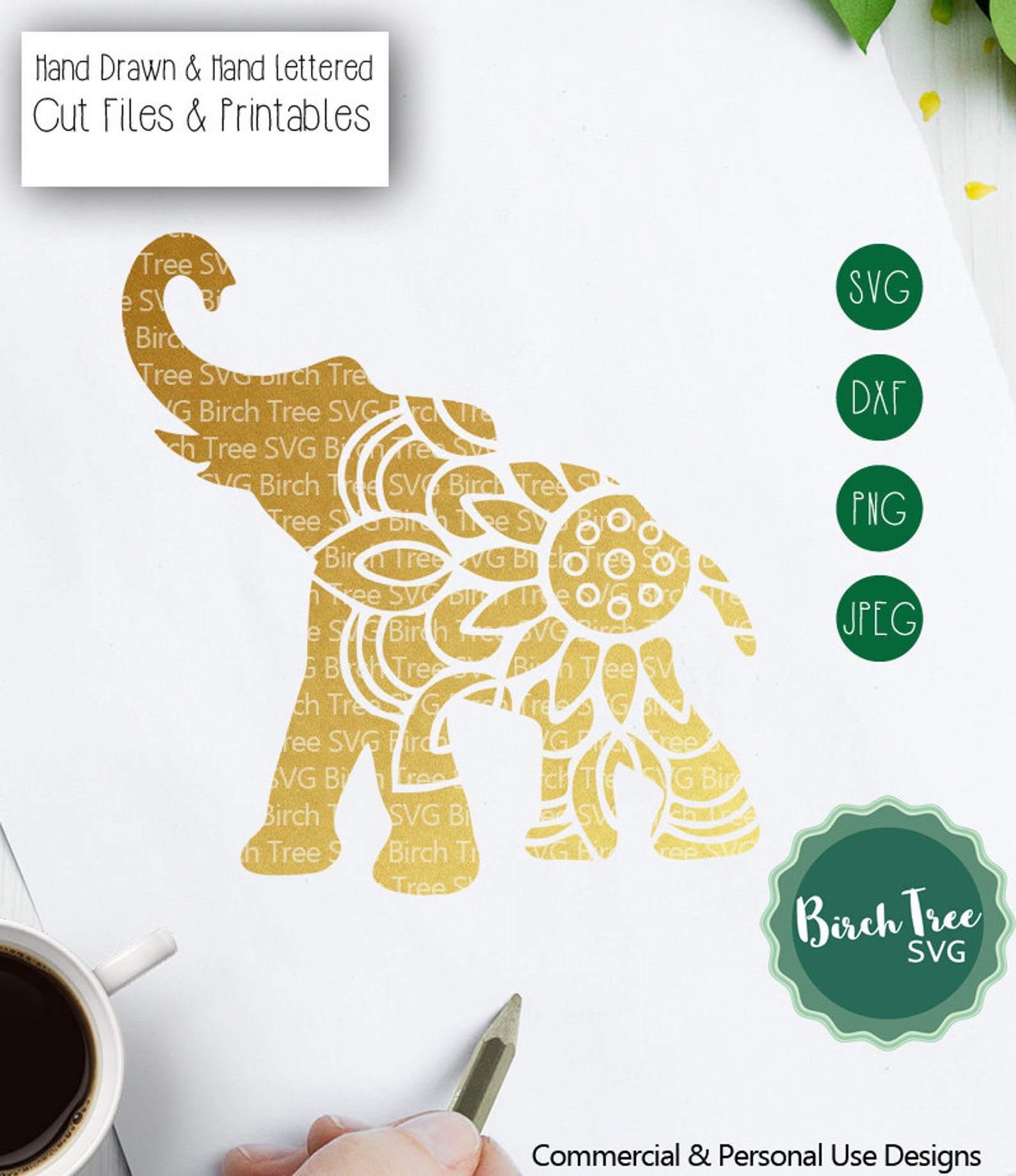 Download Elephant Mandala Svg Elephant Svg Cut File Mandala SVG | Etsy