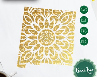 New Mexico Mandala SVG Cut File, New Mexico SVG, Mandala Svg New Mexico Stencil New Mexico State Svg for Cricut Silhouette png dxf jpeg svg