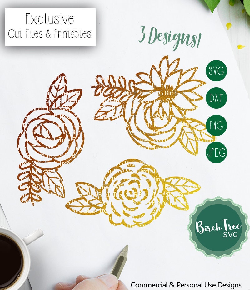 Trailing Roses Svg Flower SVG Files Floral SVG files Rose Svg Flower Cut file | Etsy