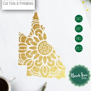 Queensland Mandala SVG Cut File, Queensland SVG, Queensland State Svg, Queensland Stencil Svg for Cricut Silhouette png dxf jpeg svg