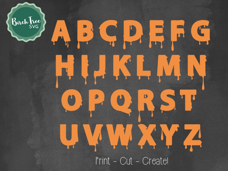 Download Halloween Alphabet SVG Font Cutfile Slime Font SVG Spooky ...