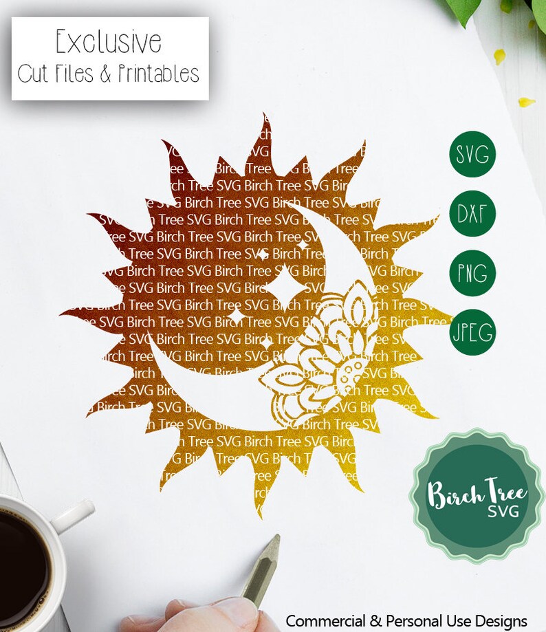Download Sun Moon Mandala Svg For Silhouette - Layered SVG Cut File