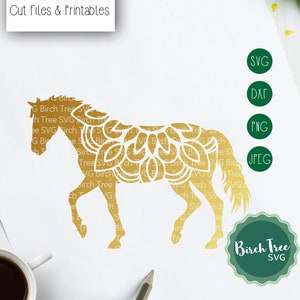 Horse Svg Cut File, Horse Mandala Svg, Zentangle Horse SVG, Horse Die Cut, Horse Stencil, Horse Svg for Cricut Silhouette png dxf jpeg svg