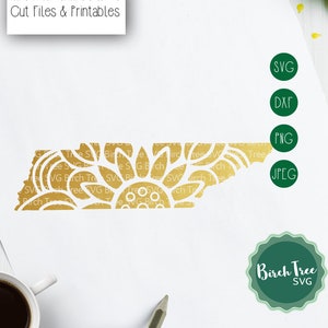 Tennessee Mandala Svg, Tennessee Svg-bestand knippen, Tennessee Clipart, Zentangle Svg, Tennessee kaart Svg voor Cricut silhouet png dxf jpeg svg