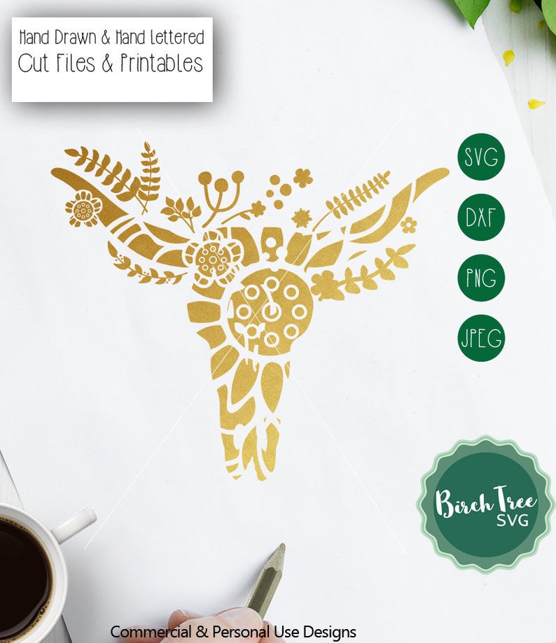 Download Mandala Cow Skull SVG Cut File Boho Skull SVG Cow Skull | Etsy