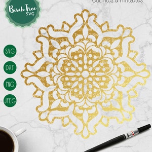Flower Mandala SVG, Mandala Clipart, Boho SVG, Floral Decal Design, Boho Flower Mandala Cut File SVG, Cricut Silhouette png dxf jpeg svg