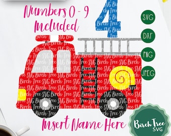 Fire Truck Birthday SVG, Fireman Birthday Shirt Svg, Fire Fighter Birthday Svg, Birthday Boy Svg, Age 3 4 5 Svg, Fire Truck Party Svg