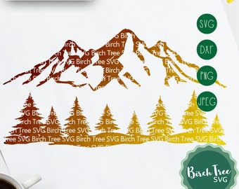 Mountains and Forest SVG, Pine Trees SVG, Outdoors Svg, Forest Svg, Mountains Svg, Camping Svg, Trees Svg, Wild Svg, Cricut png dxf jpeg svg