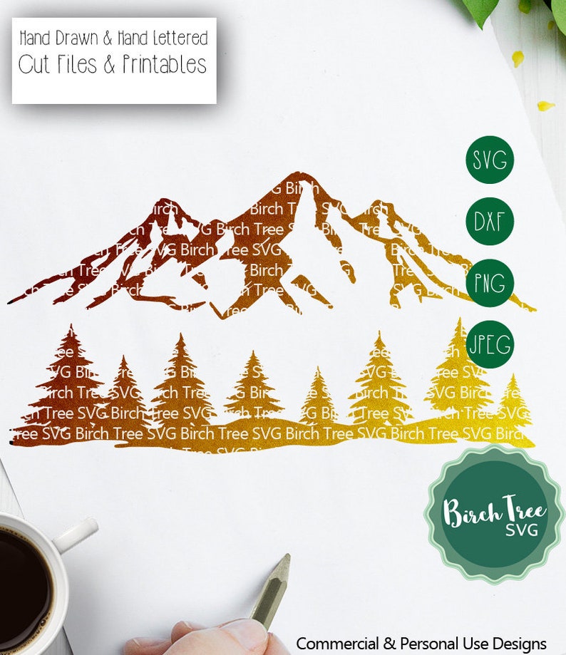 Free Free Mountain Range With Trees Svg 499 SVG PNG EPS DXF File
