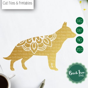 German Shepherd Mandala Svg, German Shepherd Svg Cut File Mandala SVG German Shepherd Clipart Dog Svg for Cricut Silhouette png dxf jpeg svg