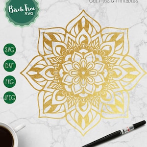 Mandala SVG, Boho SVG, Mandala Clipart, Floral Decal Design, Boho Flower Mandala Stencil SVG, Cricut Silhouette, png dxf jpeg svg