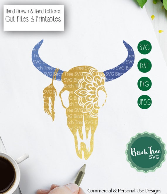 Download Cow Skull Mandala Svg Cow Skull Svg Cut File Mandala Svg Etsy