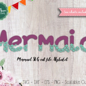 Mermaid Alphabet SVG Fonts Cutfile SVG Cricut Font Svg Alphabet Vector Letters Silhouette Cameo Digital files Mermaid Svg Dxf EPS Png Jpeg