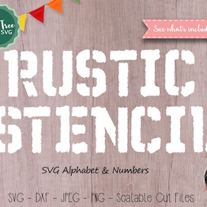 Rustic Stencil Font SVG Cutfile Alphabet, Army Font Svg Letters and Numbers SVG, Cricut font Svg, Silhouette Cameo, Svg Dxf EPS Png Jpeg